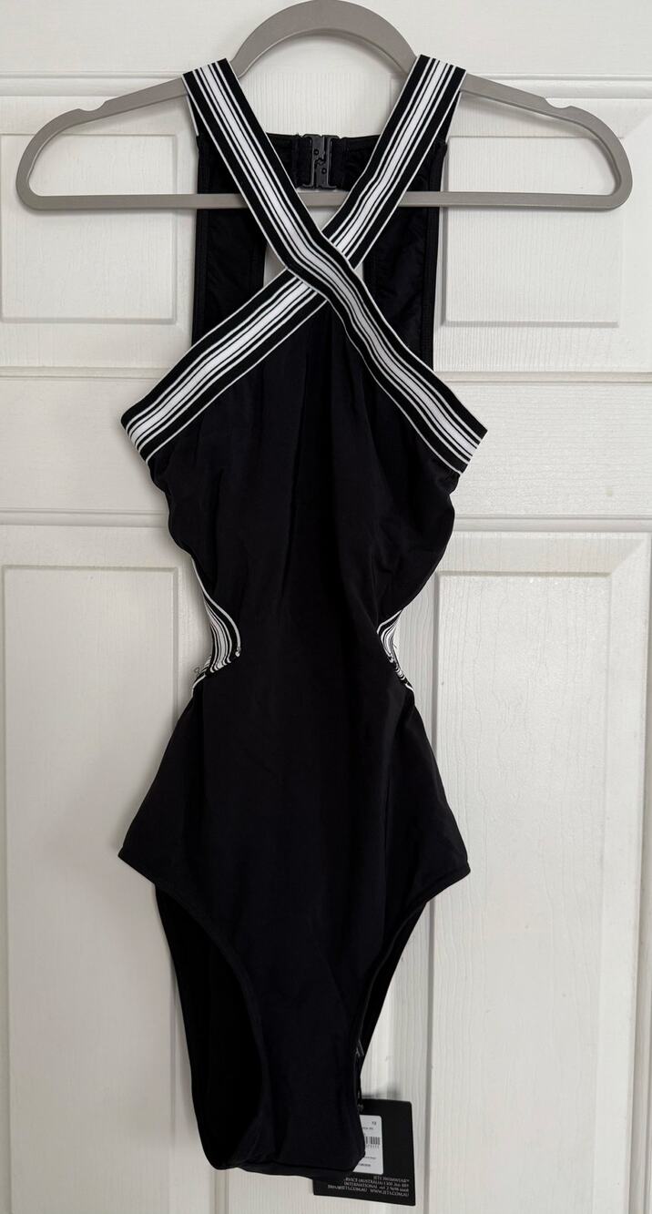 JETS cross high neck one piece swim suit J10193 - size 8 - SW2